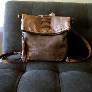 Patricia Nash Luzille convertible backpack distress brown super nice